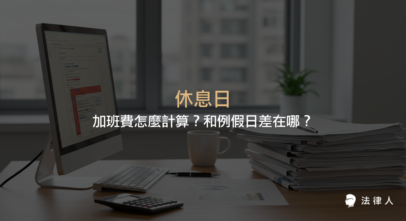 說明勞基法中休息日與例假日的定義與差異，並提供詳細的休息日出勤加班費計算公式與範例。