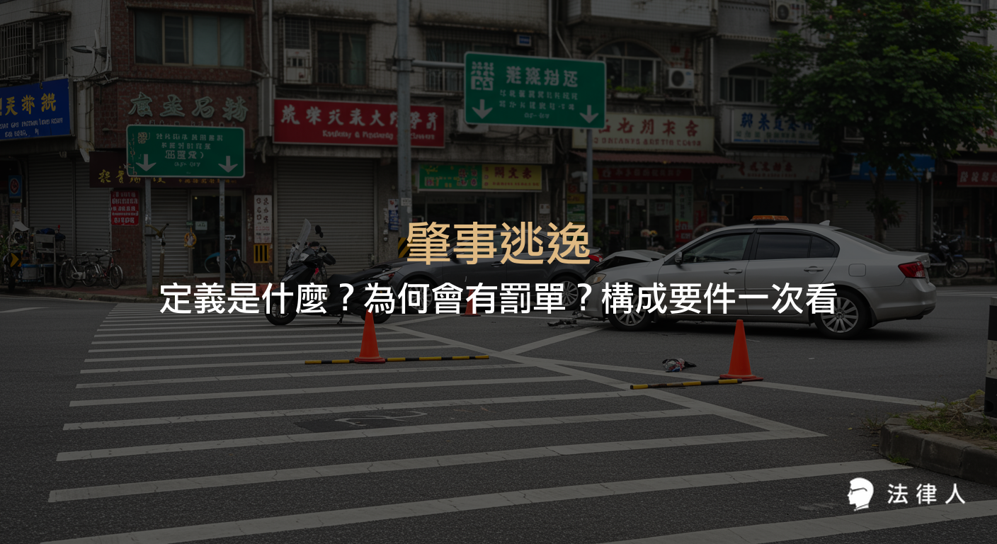 肇事逃逸的定義、構成要件、和解方式，以及有人受傷或死亡與無人受傷或死亡時的處理流程與罰則完整解析。