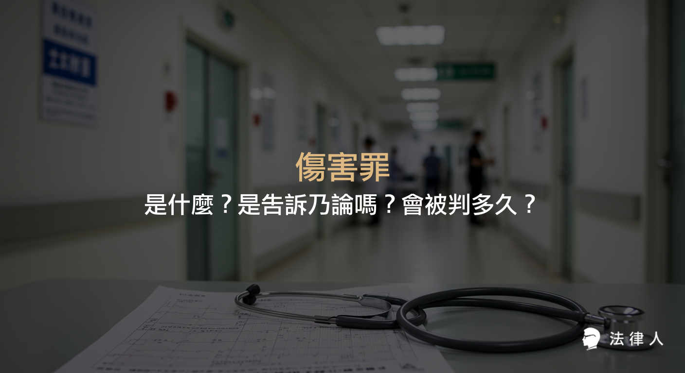 傷害罪的定義、構成要件、普通傷害與重傷罪的差異，以及告訴乃論與刑度規定的完整解析。