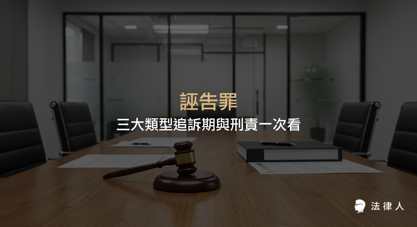 誣告罪的定義、三大類型（一般誣告罪、加重誣告罪、未指定對象誣告罪）之刑責差異、追訴期規定，以及預防誤告與法律風險的實用建議完整解析。