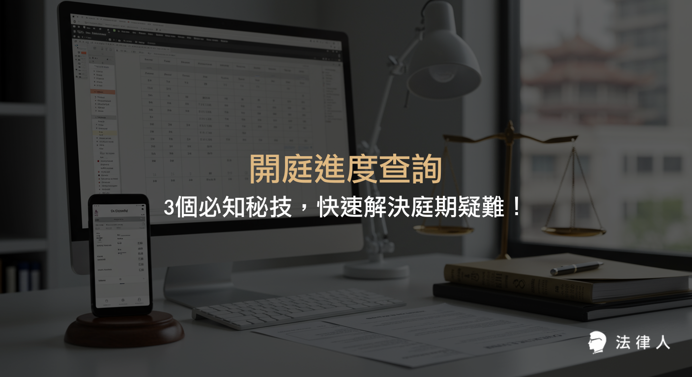 開庭進度查詢的三大秘技，詳細解析法院開庭進度查詢系統、庭期表查詢系統與APP操作流程，協助法律人與民眾高效掌握庭期資訊、提升查詢效率與注意事項總整理。