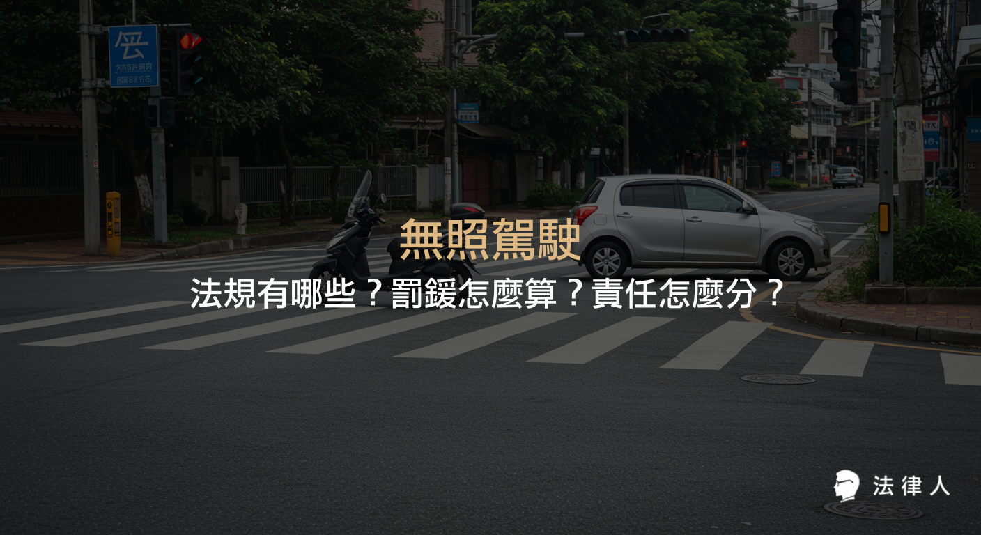 無照駕駛相關法規、罰鍰標準、最新修法動態，以及車禍事故責任劃分與實務案例解析，協助讀者了解無照駕駛的法律風險與應對重點。