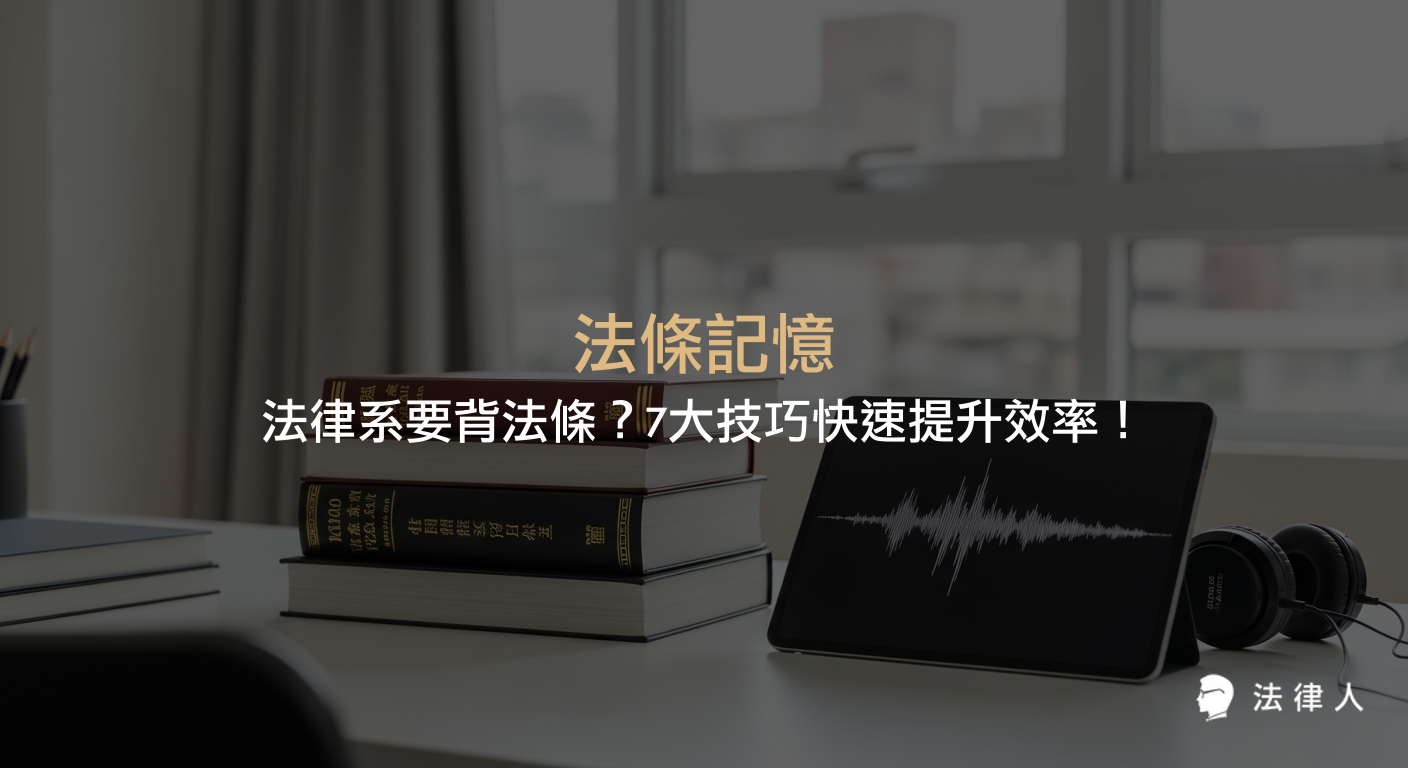 法條記憶的高效方法，介紹法律人App有聲法條、書籤、循環播放等7大技巧，幫助法律系學生與考生提升法條記憶效率與學習成效。
